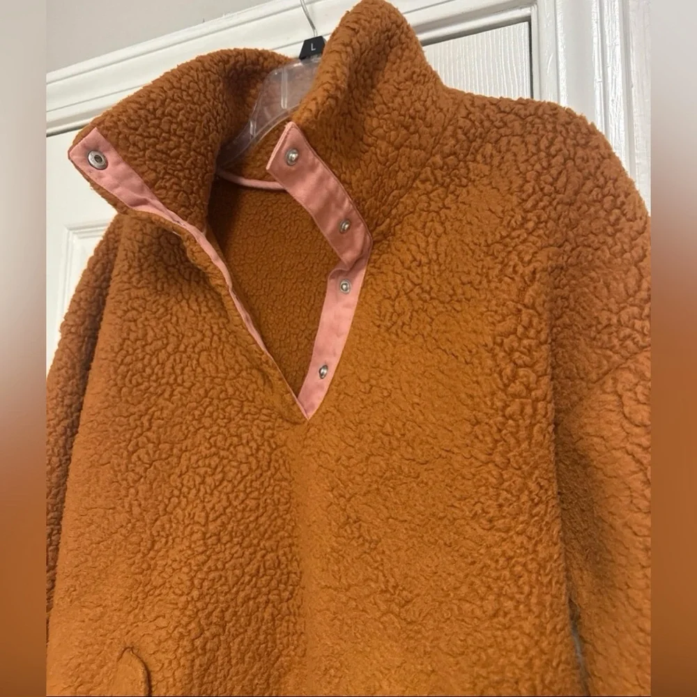 J.Crew Women's Snap-Collar Sherpa Fleece Pullover - Picture 6 of 12